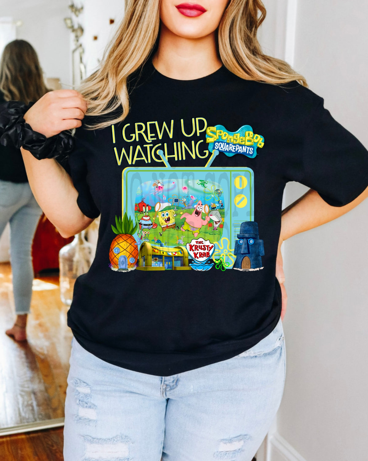 I GREW UP WATCHING SPONGEBOB BLUE PNG DESIGN