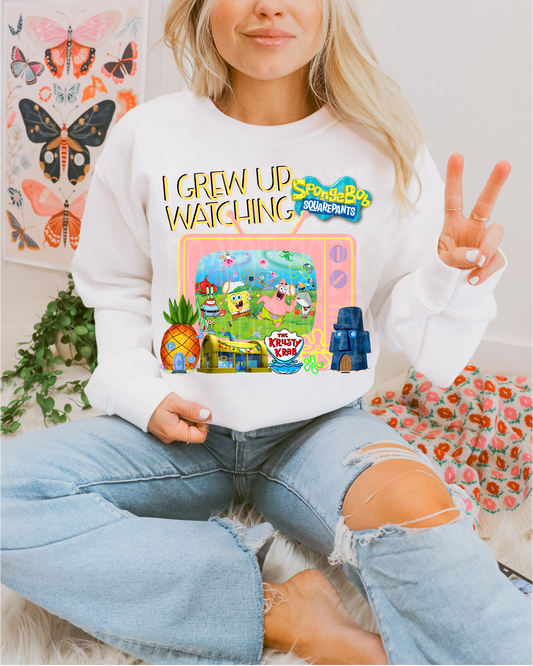 I GREW UP WATCHING SPONGEBOB CORAL PNG DESIGN