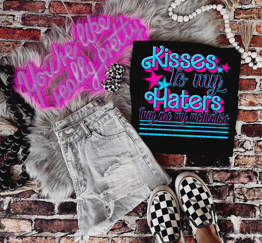 KISSES TO MY HATERS PNG DESIGN