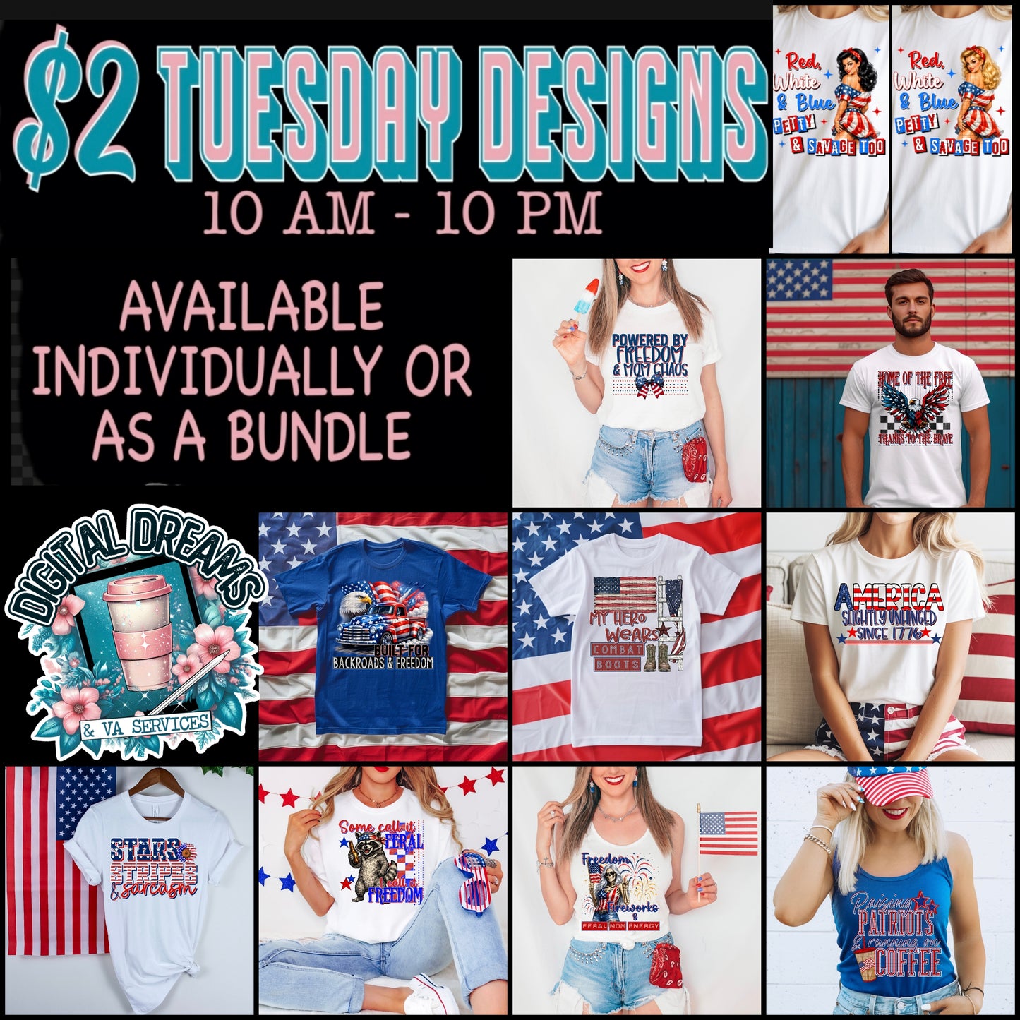$2 DESIGN BUNDLE RED WHITE & SNARKY - 3/10