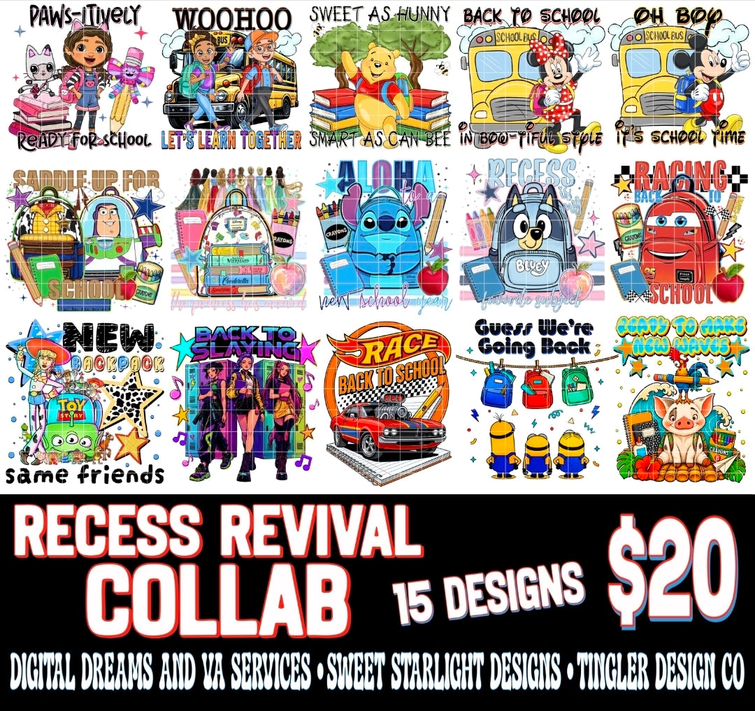 RECESS REVIVAL COLLAB W/ SWEET STARLIGHT DESIGNS & TINGLER DESIGN CO
